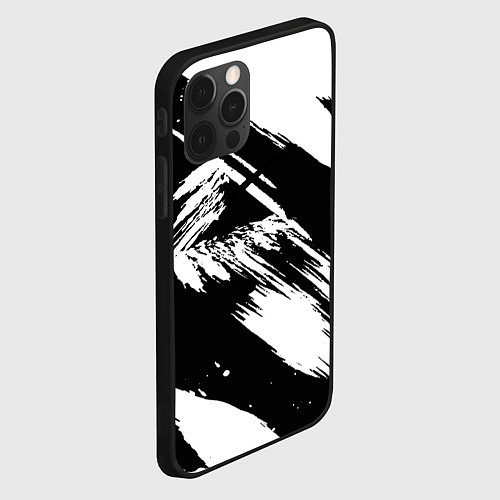 Чехол iPhone 12 Pro Чёрно-белый / 3D-Черный – фото 2
