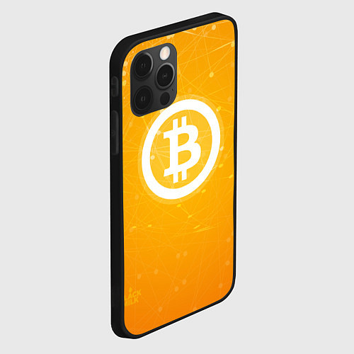 Чехол iPhone 12 Pro Bitcoin Orange / 3D-Черный – фото 2