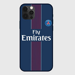 Чехол для iPhone 12 Pro PSG FC: Blue, цвет: 3D-черный