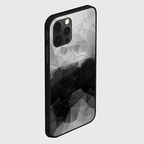 Чехол iPhone 12 Pro Polygon gray / 3D-Черный – фото 2
