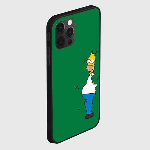 Чехол iPhone 12 Pro Гомер в кустах / 3D-Черный – фото 2