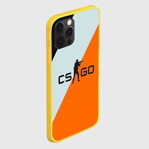 Чехол iPhone 12 Pro CS:GO Asiimov Lines / 3D-Желтый – фото 2