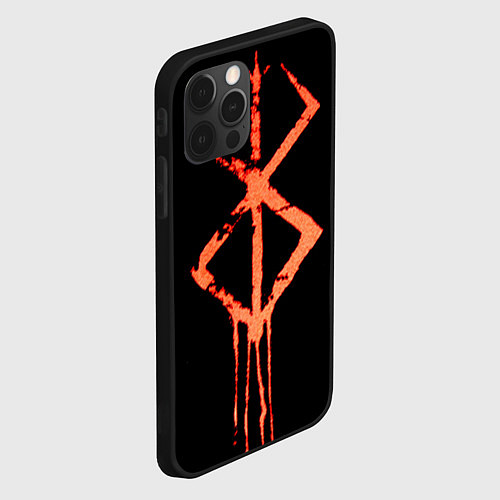 Чехол iPhone 12 Pro Берсерк Клеймо символ / 3D-Черный – фото 2