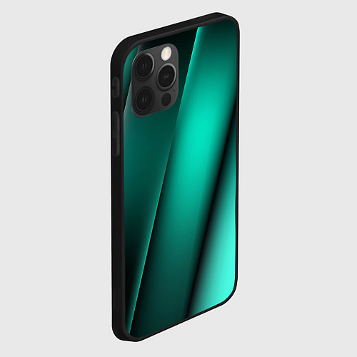 Чехол iPhone 12 Pro Emerald lines / 3D-Черный – фото 2