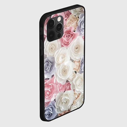 Чехол iPhone 12 Pro Букет из роз / 3D-Черный – фото 2