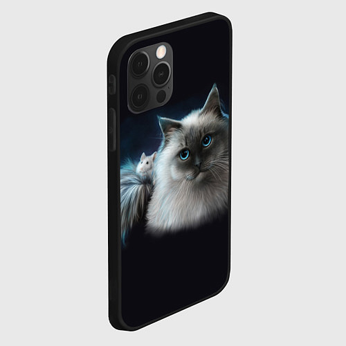 Чехол iPhone 12 Pro Кошка и мышка / 3D-Черный – фото 2