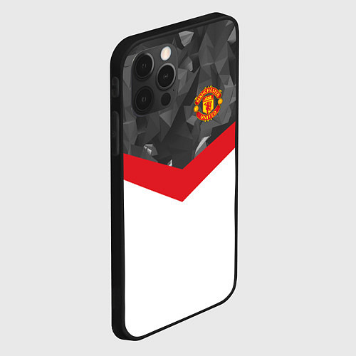 Чехол iPhone 12 Pro Man United FC: Grey Polygons / 3D-Черный – фото 2