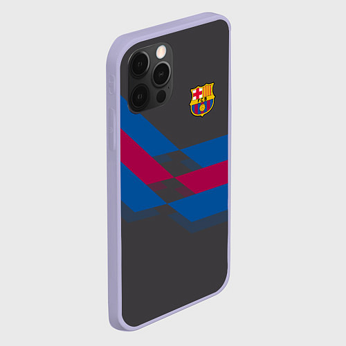 Чехол iPhone 12 Pro Barcelona FC: Dark style / 3D-Светло-сиреневый – фото 2