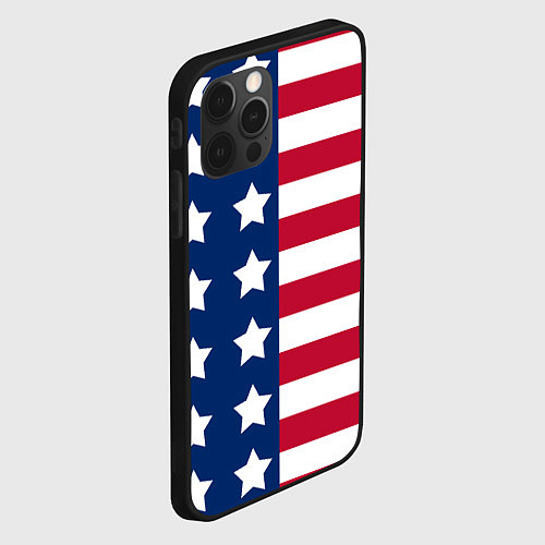 Чехол iPhone 12 Pro USA Flag / 3D-Черный – фото 2