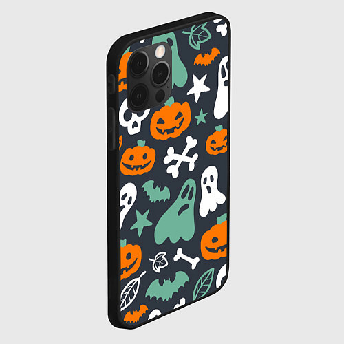 Чехол iPhone 12 Pro Halloween Monsters / 3D-Черный – фото 2