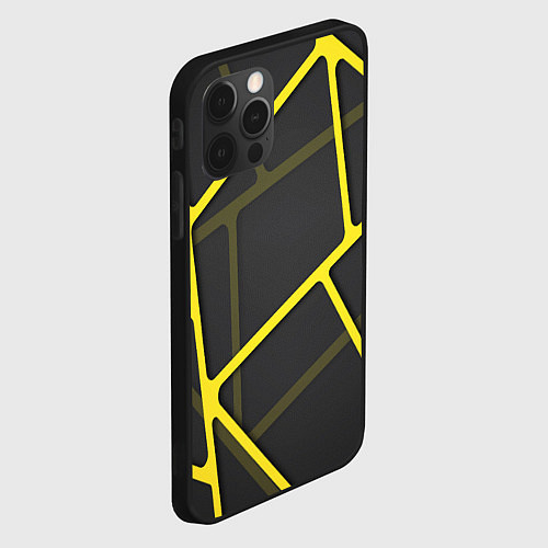 Чехол iPhone 12 Pro Желтая сетка / 3D-Черный – фото 2
