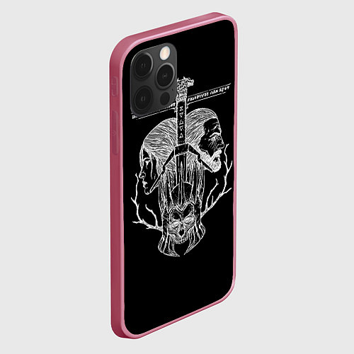 Чехол iPhone 12 Pro Ведьмак / 3D-Малиновый – фото 2