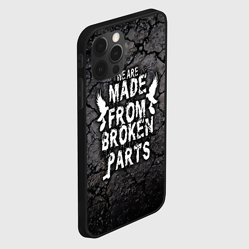 Чехол iPhone 12 Pro Made from broken parts / 3D-Черный – фото 2