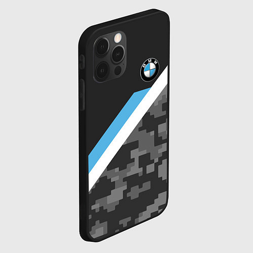 Чехол iPhone 12 Pro BMW: Pixel Military / 3D-Черный – фото 2
