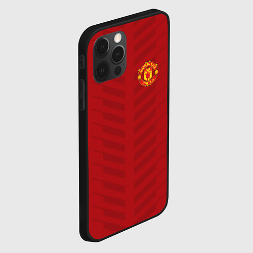 Чехол iPhone 12 Pro Manchester United: Red Lines / 3D-Черный – фото 2