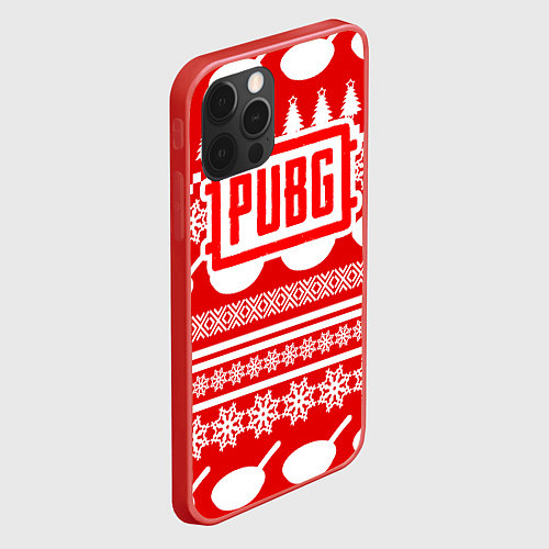 Чехол iPhone 12 Pro PUBG: New Year / 3D-Красный – фото 2