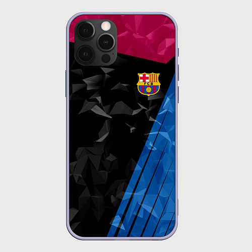 Чехол iPhone 12 Pro FC Barcelona: Abstract / 3D-Светло-сиреневый – фото 1
