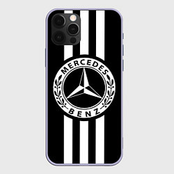 Чехол для iPhone 12 Pro Mercedes-Benz Black, цвет: 3D-светло-сиреневый