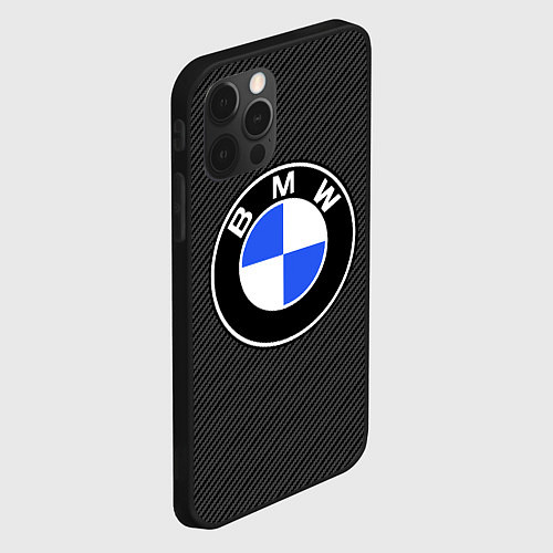 Чехол iPhone 12 Pro BMW CARBON БМВ КАРБОН / 3D-Черный – фото 2