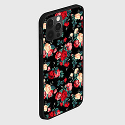 Чехол для iPhone 12 Pro Кустовые розы, цвет: 3D-черный — фото 2