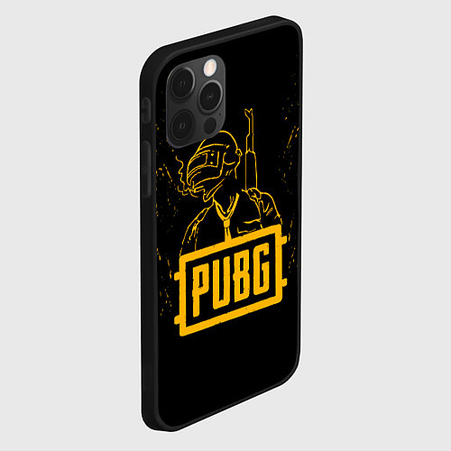 Чехол iPhone 12 Pro PUBG: Black Soldier / 3D-Черный – фото 2
