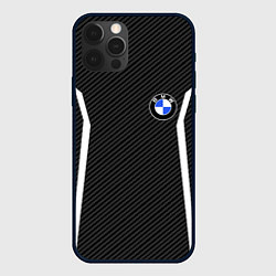 Чехол для iPhone 12 Pro BMW CARBON БМВ КАРБОН, цвет: 3D-черный