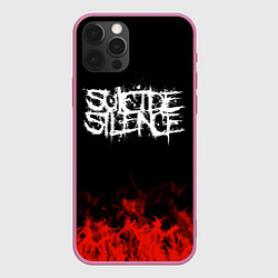 Чехол для iPhone 12 Pro Suicide Silence: Red Flame, цвет: 3D-малиновый