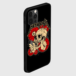 Чехол для iPhone 12 Pro Metallica Skull, цвет: 3D-черный — фото 2