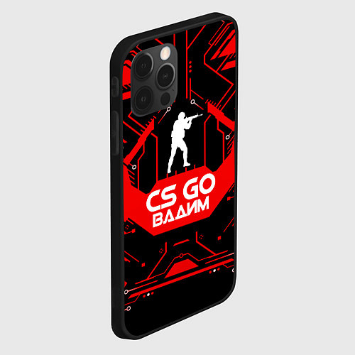 Чехол iPhone 12 Pro CS:GO - Вадим / 3D-Черный – фото 2