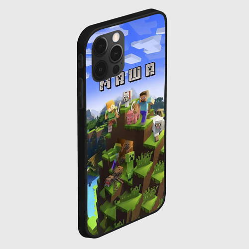 Чехол iPhone 12 Pro Minecraft: Маша / 3D-Черный – фото 2