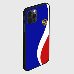 Чехол для iPhone 12 Pro Герб РФ Триколор, цвет: 3D-черный — фото 2