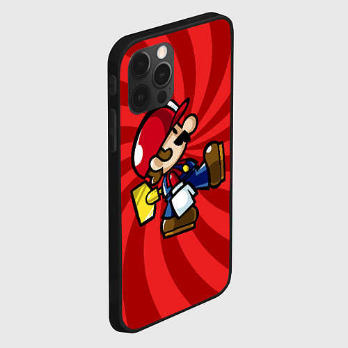 Чехол iPhone 12 Pro Super Mario: Red Illusion / 3D-Черный – фото 2