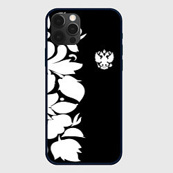 Чехол для iPhone 12 Pro Russia: B&W Floral, цвет: 3D-черный