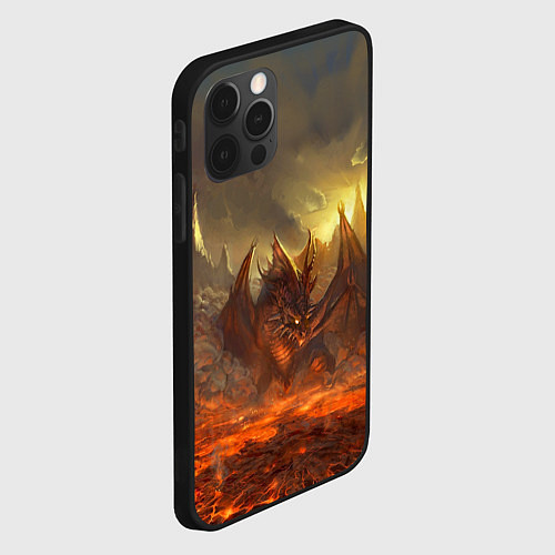 Чехол iPhone 12 Pro Linage II: Fire Dragon / 3D-Черный – фото 2