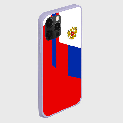 Чехол iPhone 12 Pro Russia: Geometry Tricolor / 3D-Светло-сиреневый – фото 2