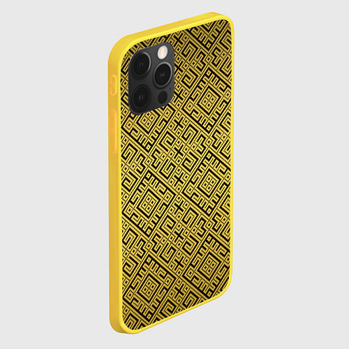 Чехол iPhone 12 Pro Обережная вышивка / 3D-Желтый – фото 2