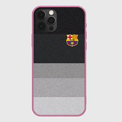 Чехол для iPhone 12 Pro ФК Барселона: Серый стиль, цвет: 3D-малиновый