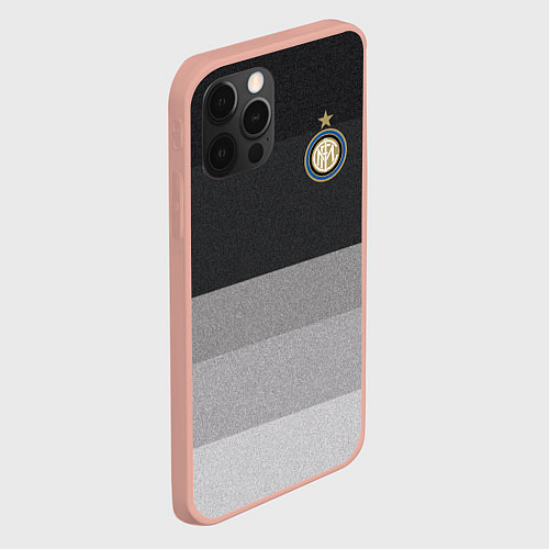 Чехол iPhone 12 Pro ФК Интер: Серый стиль / 3D-Светло-розовый – фото 2