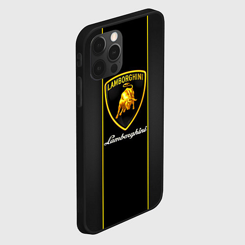 Чехол iPhone 12 Pro Lamborghini Luxury / 3D-Черный – фото 2