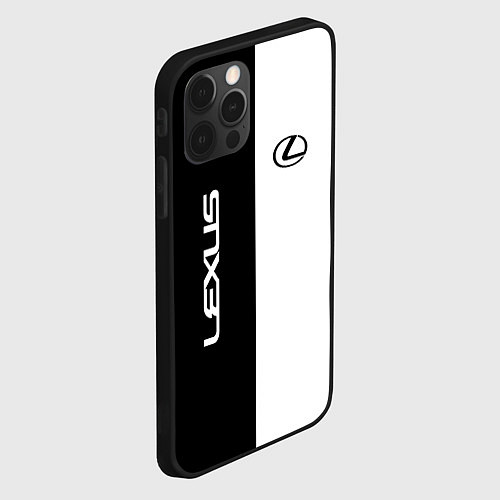 Чехол iPhone 12 Pro Lexus: Black & White / 3D-Черный – фото 2