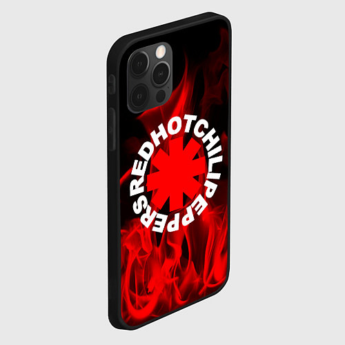 Чехол iPhone 12 Pro RHCP: Red Flame / 3D-Черный – фото 2