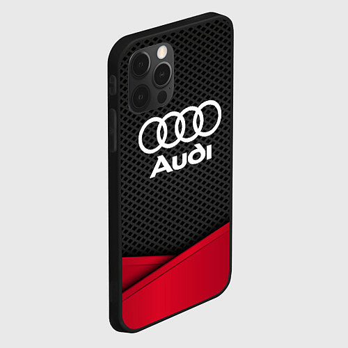 Чехол iPhone 12 Pro Audi: Grey Carbon / 3D-Черный – фото 2