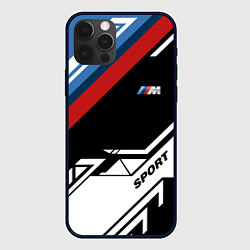 Чехол для iPhone 12 Pro BMW GEOMETRY SPORT БМВ M PERFORMANCE, цвет: 3D-черный