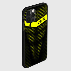 Чехол для iPhone 12 Pro CS:GO Yellow Carbon, цвет: 3D-черный — фото 2