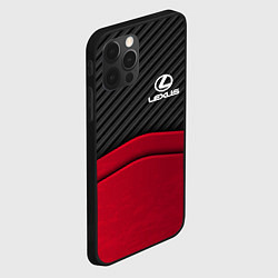 Чехол для iPhone 12 Pro Lexus: Red Carbon, цвет: 3D-черный — фото 2