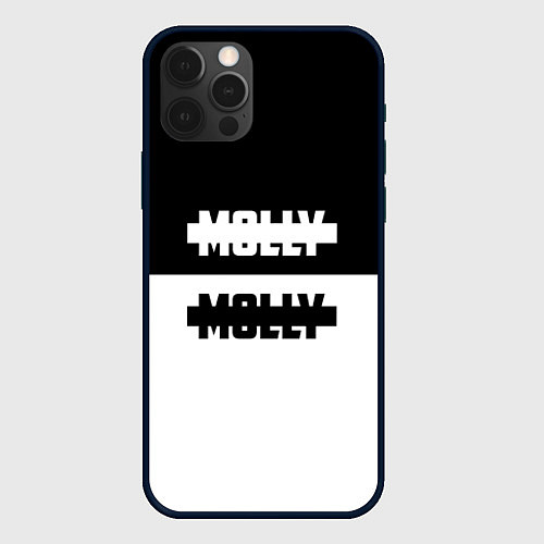 Чехол iPhone 12 Pro Molly: Black & White / 3D-Черный – фото 1