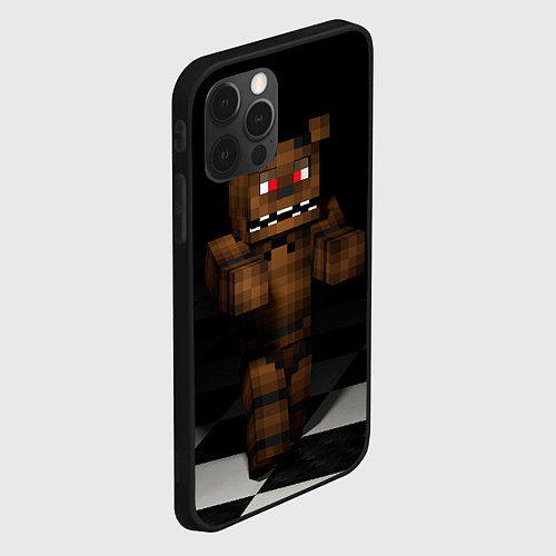 Чехол iPhone 12 Pro Minecraft: Freddy FNAF / 3D-Черный – фото 2