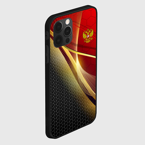 Чехол iPhone 12 Pro RUSSIA SPORT: Gold Collection / 3D-Черный – фото 2