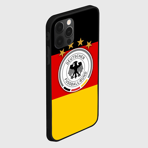 Чехол iPhone 12 Pro Немецкий футбол / 3D-Черный – фото 2