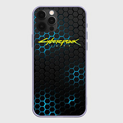 Чехол для iPhone 12 Pro Cyberpunk 2077: Blue Carbon, цвет: 3D-светло-сиреневый